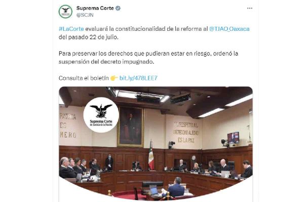 Suprema Corte Tribunal Oaxaca suspension
