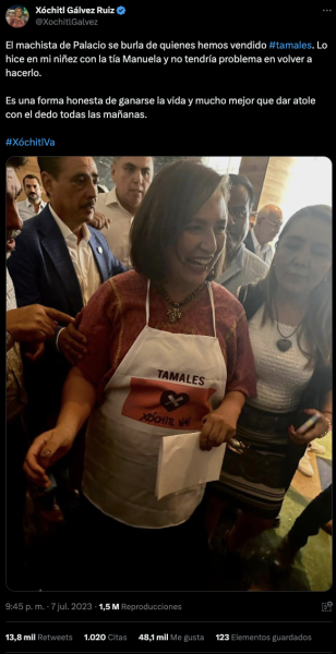 La fotografía del puesto ambulante que apoya a Xóchitl Gálvez está editada, la fotografía realmente se tomó en el contexto de pandemia en 2020.