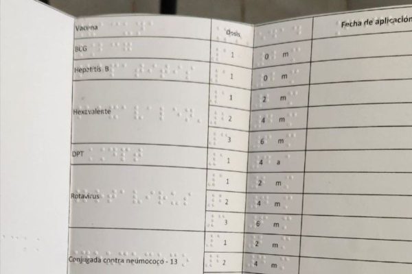 cartilla vacunación braille Querétaro