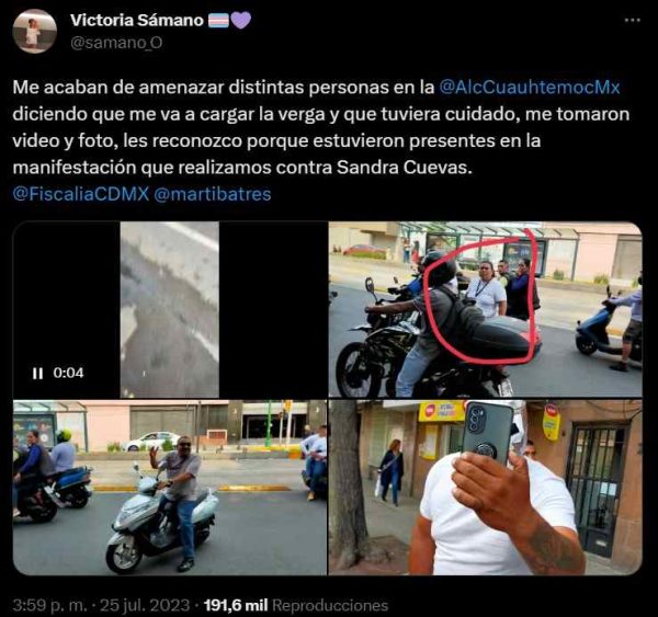 victoria samano denuncia amenazas 