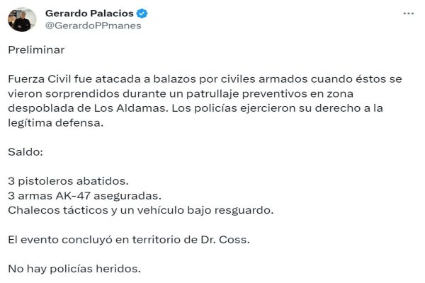 enfrentamiento Los Aldamas Seguridad Pública