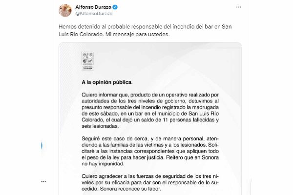 incendio bar sonora gobernador alfonso durazo