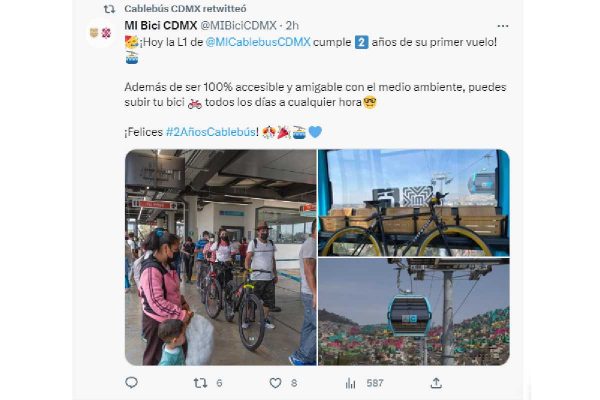 servicio de cablebus suspendido