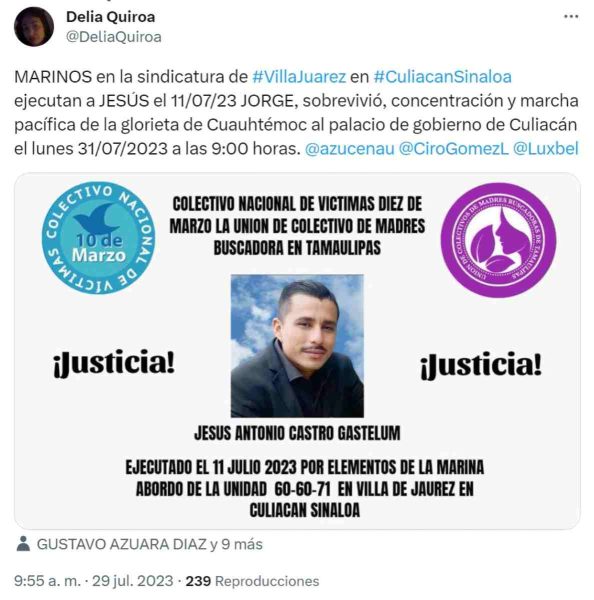 sinaloa marina ejecuciones extrajudiciales