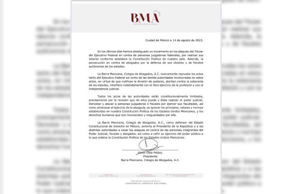 barra de abogados ataques AMLO