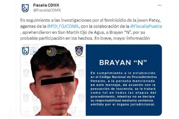 brayan detenido feminicidio Patxy petardo alumna bahilleres 2