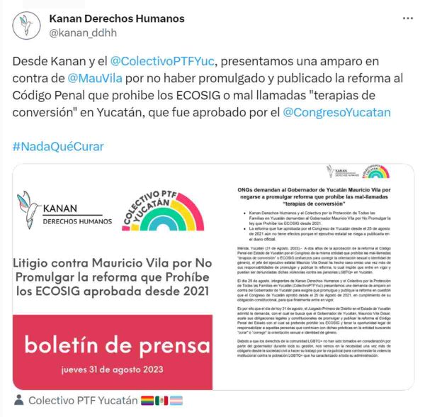 demanda terapias de conversión yucatán