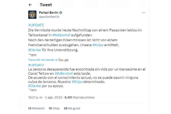 mexicana desaparecida en berlin maria fernanda berlin muerta