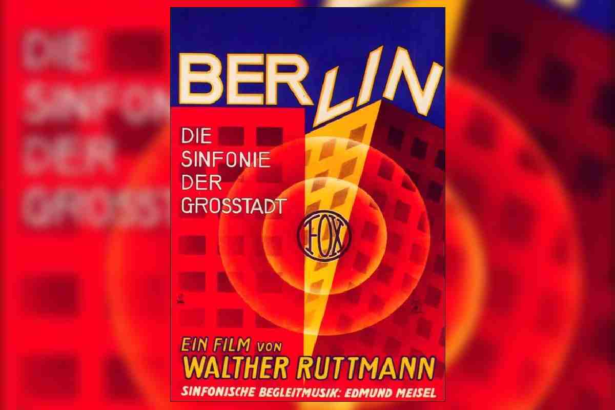 Cartel del documental sobre un día en la vida de la ciudad de Berlín, película muda de 1927 dirigida por el alemán Walter Ruttmann.