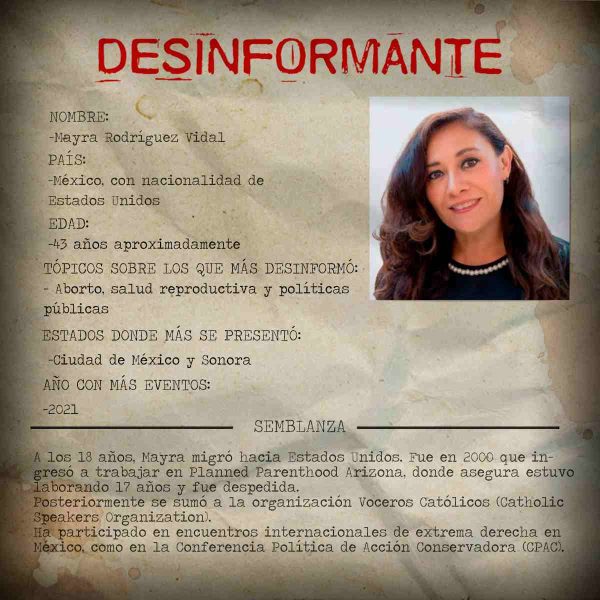La desinformación que sistemáticamente difunden Amparo Medina, de Ecuador; Sara Huff, de Brasil; y la México-estadounidense Mayra Rodríguez, al menos desde 2008, va en contra del acceso a los servicios de interrupción segura del embarazo, criminaliza a quienes abortan y genera un ambiente propicio para la discriminación de grupos feministas y de la diversidad sexual.