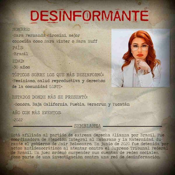 La desinformación que sistemáticamente difunden Amparo Medina, de Ecuador; Sara Huff, de Brasil; y la México-estadounidense Mayra Rodríguez, al menos desde 2008, va en contra del acceso a los servicios de interrupción segura del embarazo, criminaliza a quienes abortan y genera un ambiente propicio para la discriminación de grupos feministas y de la diversidad sexual.