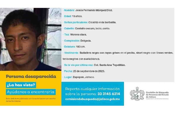 desaparecido zapopan jalisco
