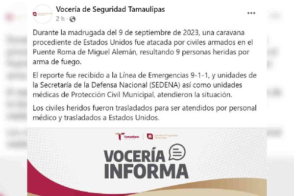 voceria tamaulipas ataque caravana