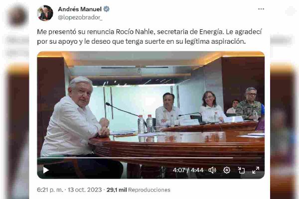 AMLO renuncia rocio Nahle sener