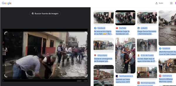 El video muestra como funcionarios intentan desazolvar una calle inundada supuestamente por las afectaciones del huracán Otis, pero es de 2019 en el municipio mexiquense de de Ecatepec