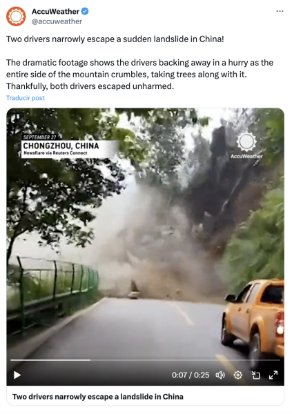 Este derrumbe no fue por huracán en Puerto Vallarta, sucedió en China