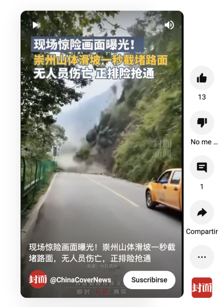 Este derrumbe no fue por huracán en Puerto Vallarta, sucedió en China