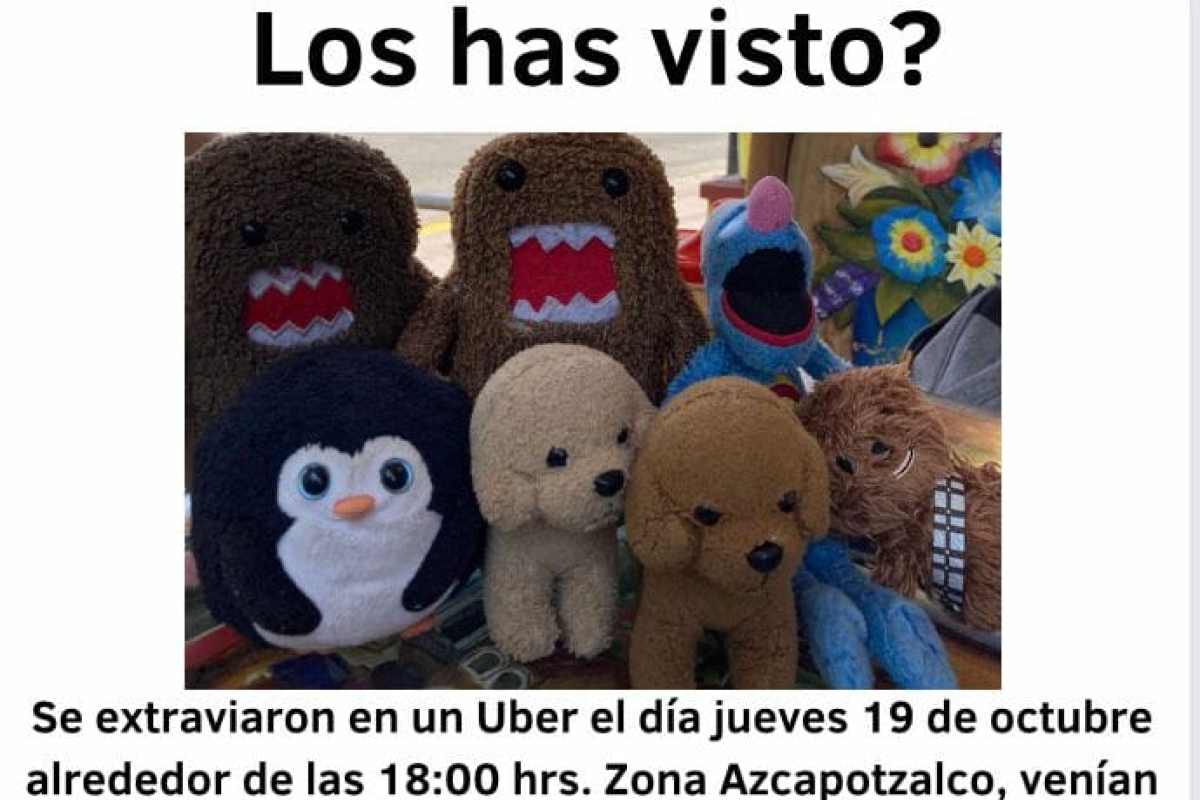peluches extraviados Uber