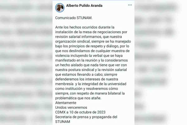 El Sindicato de Trabajadores de la UNAM se deslindó del ataque.