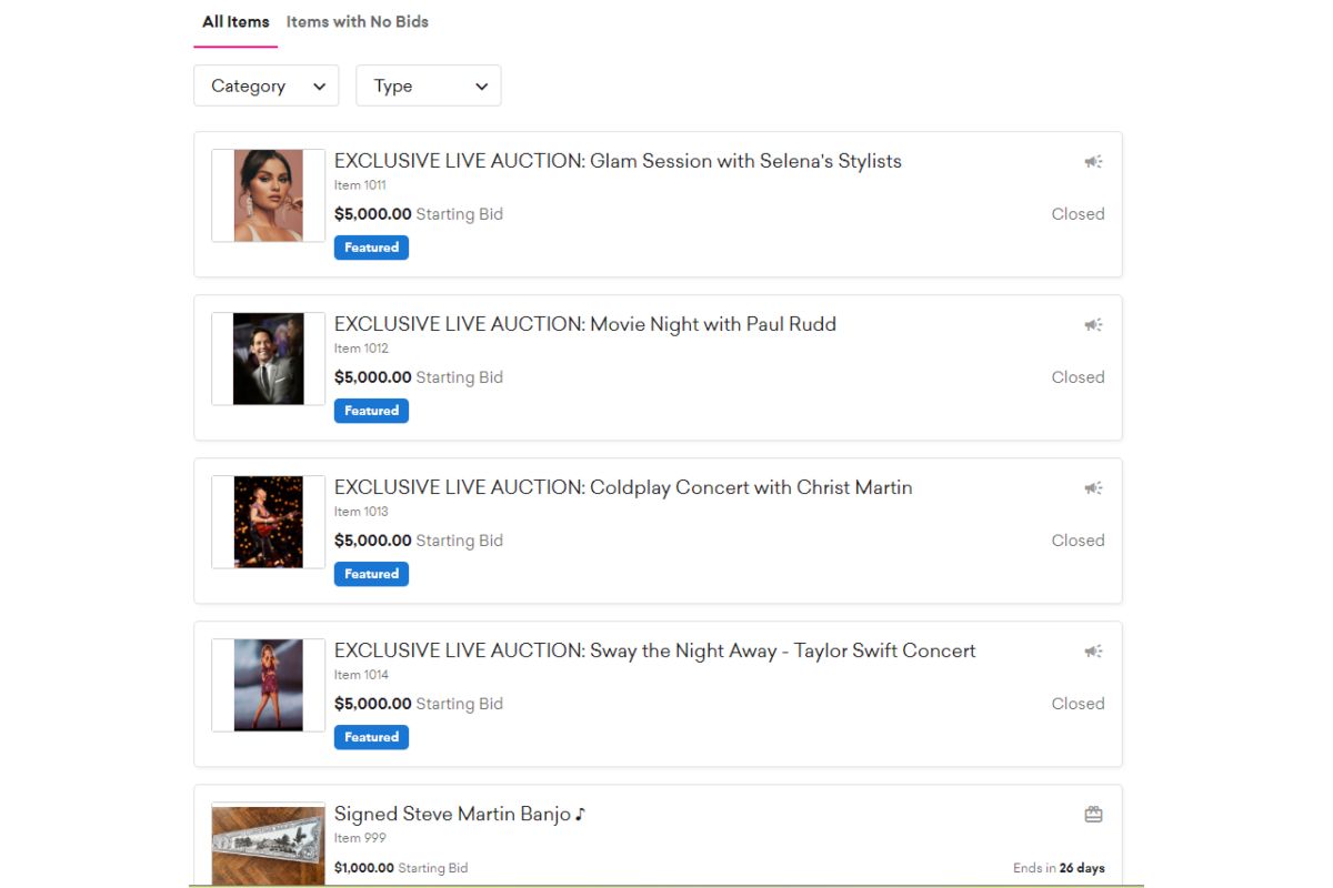 subasta rare impact fund benefit selena gomez
