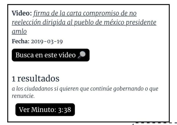 Captura de pantalla búsqueda en AMLOPEDIA