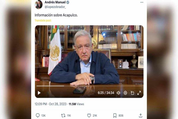 La publicación que desinforma saca de contexto un video en el que el presidente lee un “tuit” de Vicente Fox