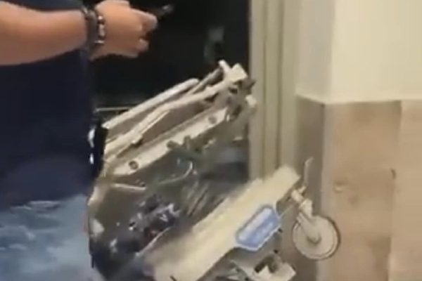 Elevador que registró una falla en un hospital del IMSS en Nuevo León