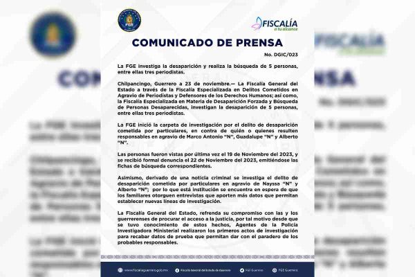 fiscalia guerrero periodistas desaparecidos