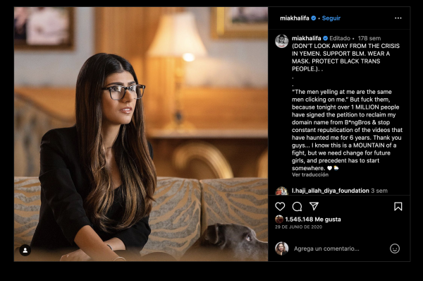 Esta foto no es de ‘hijastra’ de Sheinbaum, es la modelo Mia Khalifa 