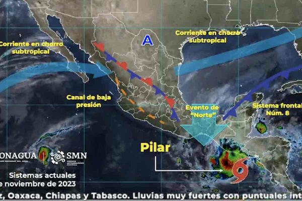 Imágenes de la trayectoria de la tormenta tropical Pilar