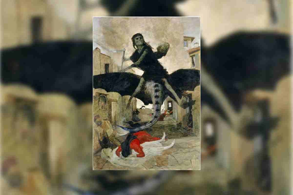 Arnold Böcklin - Die Pest (1898) Temple sobre madera.
