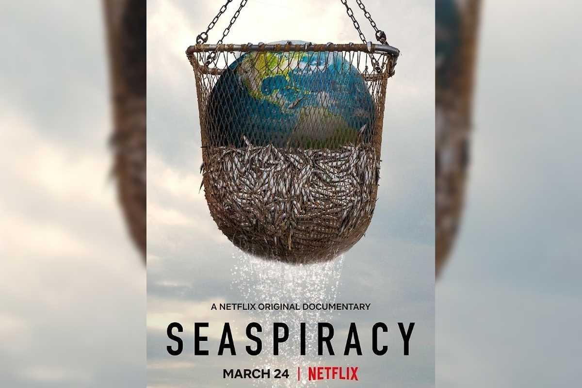 Promocional del documental Seaspiracy, una crítica a la pesca comercial.
