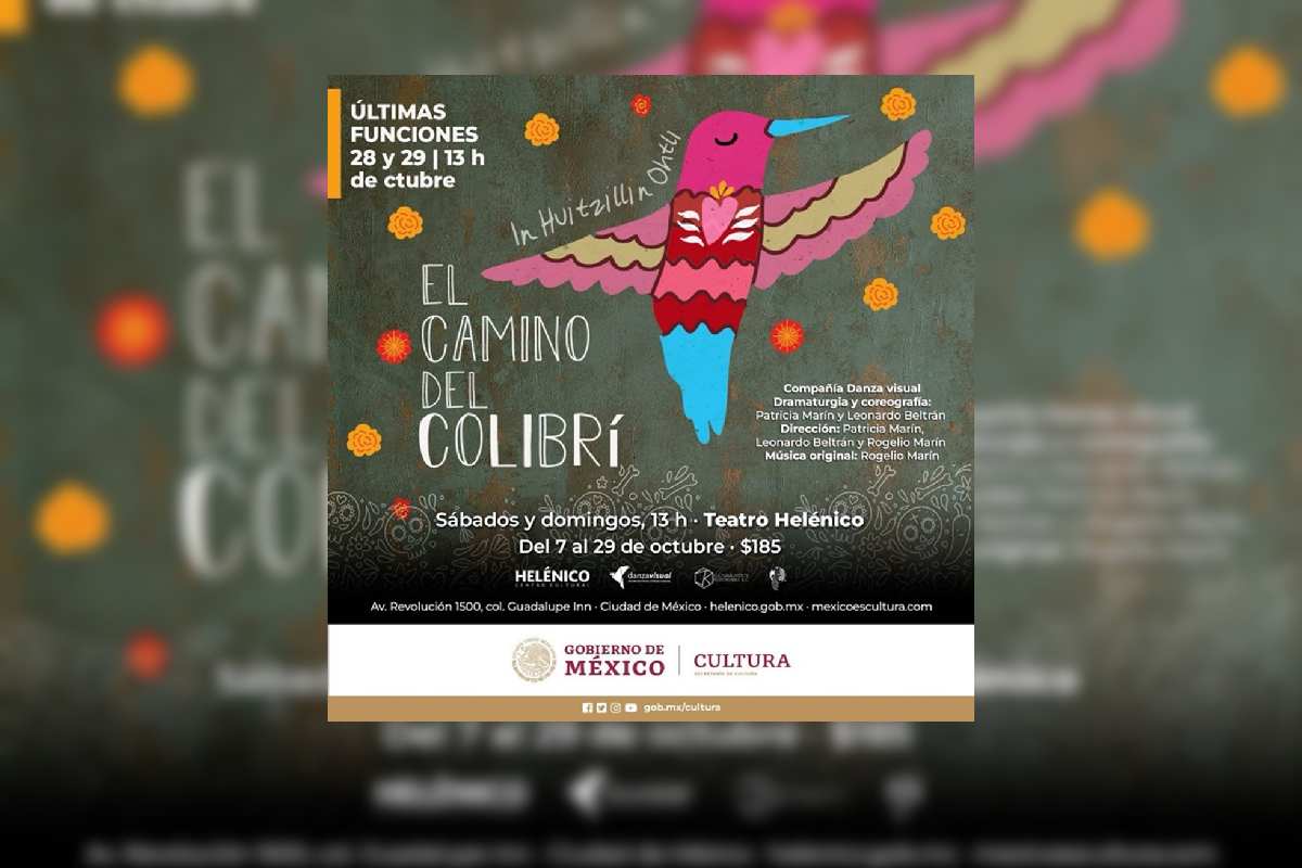 Cartel de la obra El camino del colibrí, de Patricia Marín, Leonardo Beltrán y Rogelio Marín.
