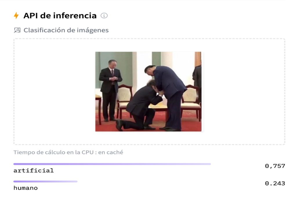Javier Milei no se arrodilló ante Xi Jinping, imagen se creó con inteligencia artificial