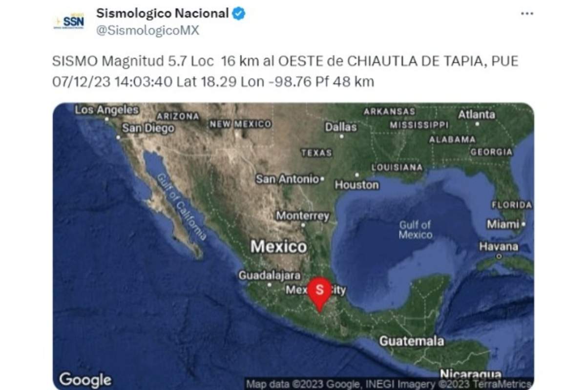 Epicentro de sismo en Chiautla de Tapia, en Puebla, se percibió en la CDMX