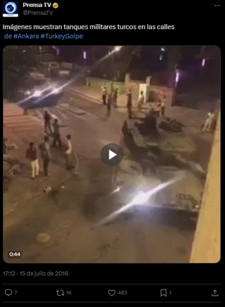 Tanques de Guerra recorren calles de Turquía 