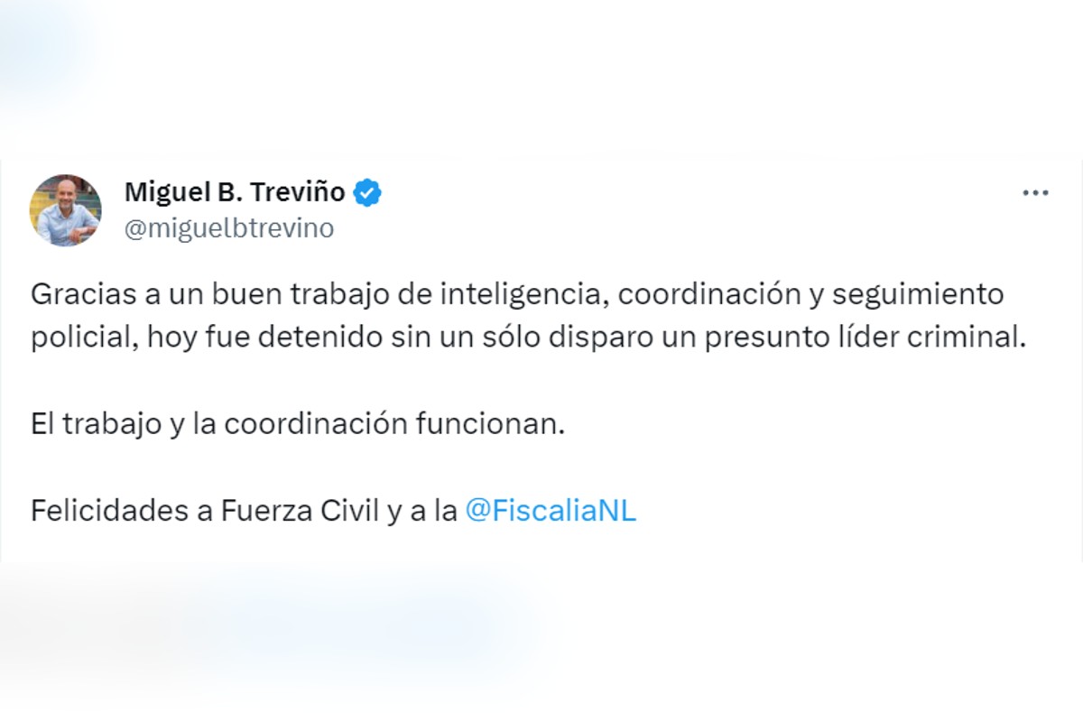twitt de Miguel B. Treviño 