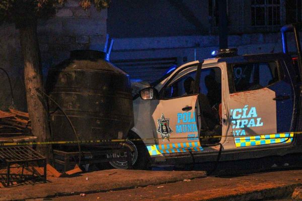 Escena del ataque a policías de Celaya, Guanajuato.