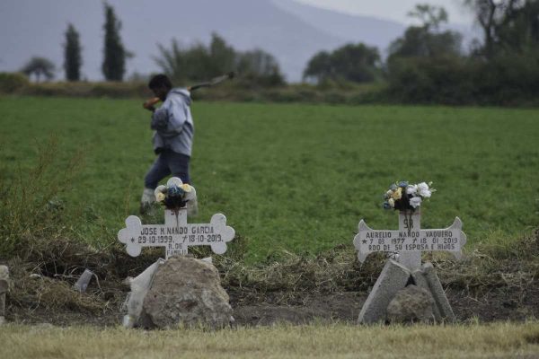 Cruces de las víctimas de la explosión en Tlahuelilpan, Hidalgo.