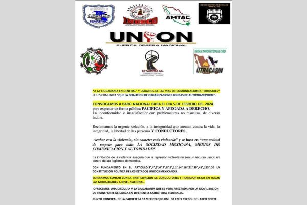 convocatoria paro transportistas