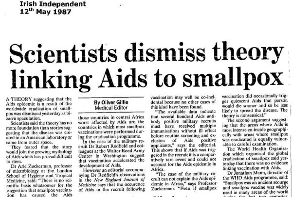Una portada de 1987 del London Times se está sacando de contexto y se comparte en redes sociales para desinformar sobre las vacunas 
