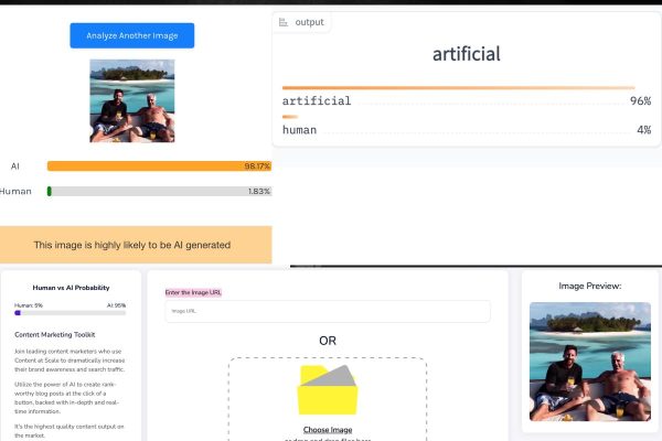 Captura de pantalla de herramientas de detección de IA