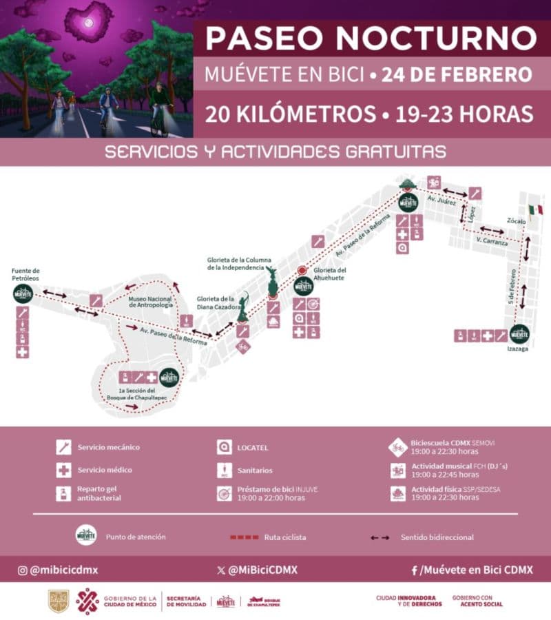 paseo nocturno febrero 2024 ruta