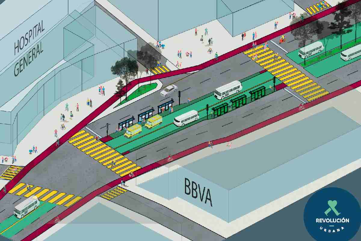 Diagrama con distribución a pie de calle en Pachuca, Hidalgo.
