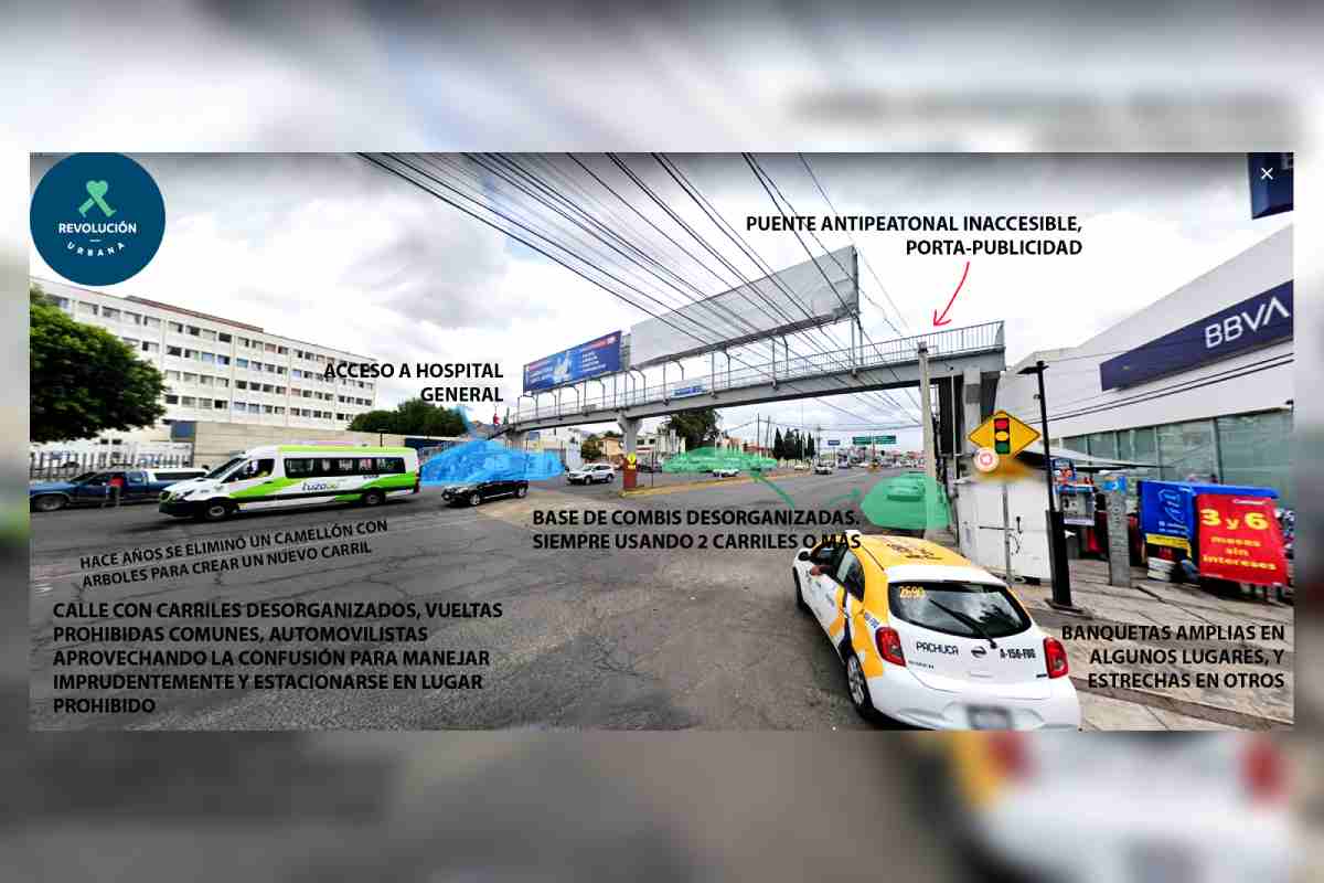 Foto de puente antipeatonal en Pachuca, Hidalgo.