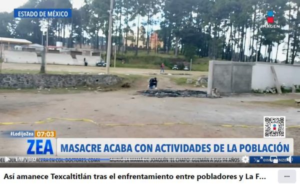 Captura de video de recorrido por zona de enfrentamiento en Texcapilla, Texcaltitlán, en Estado de México