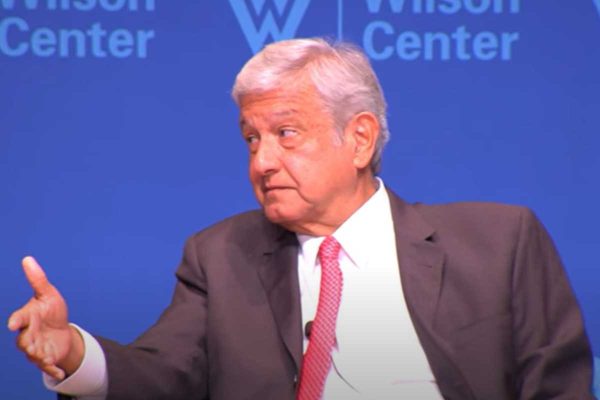 López Obrador participa en mesa de diálogo en el Wilson Center, en septiembre de 2017. Foto: Wilson Center 