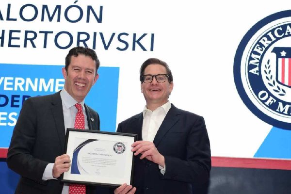 Salomón Chertorivski, candidato de MC a la jefatura de Gobierno de CDMX, en el Encuentro American Society of Mexico 2024.
