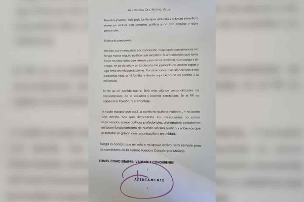 Carta de Alejandra del Moral