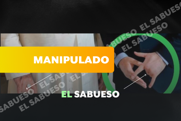 Captura de publicación que muestra gráfico manipulado del papa Francisco y Javier Milei